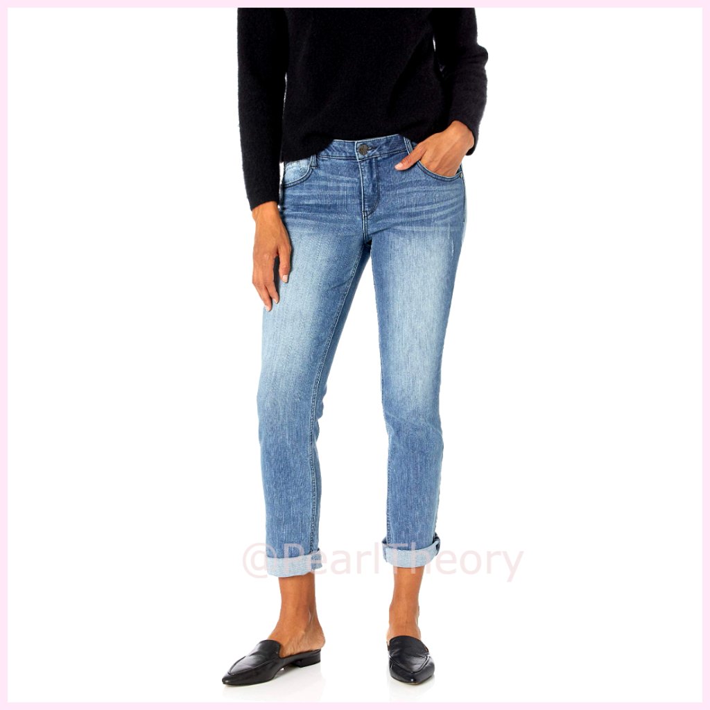 Super-Stretch Denim Girlfriend Jean With Ab Solution Technology